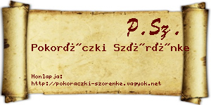 Pokoráczki Szörénke névjegykártya